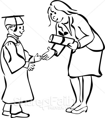 Graduate In Black And White   Christian Graduation Clipart And Images