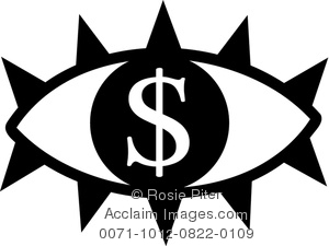Image Tag  Black And White Eye Icon With A Dollar Sign For The Pupil