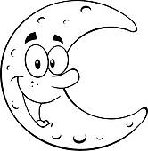 Man In The Moon Clipart Black And White   Clipart Panda   Free Clipart