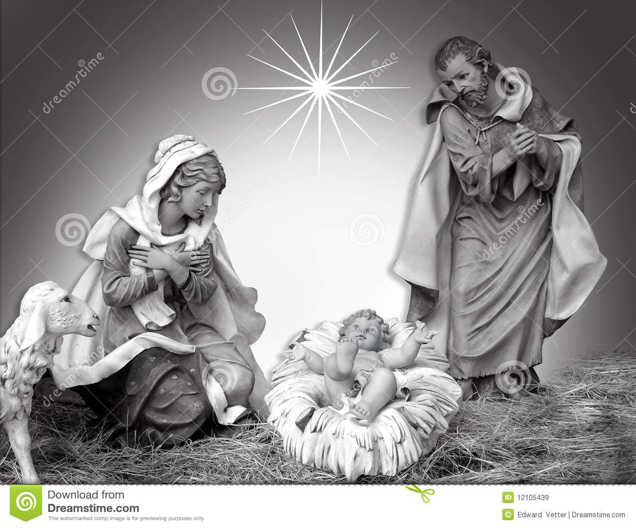 Nativity Christmas Black And White Royalty Free Stock Images   Image    