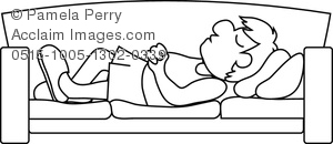 Of A Cartoon Of A Dad Sleeping On A Couch   Acclaim Stock Photography
