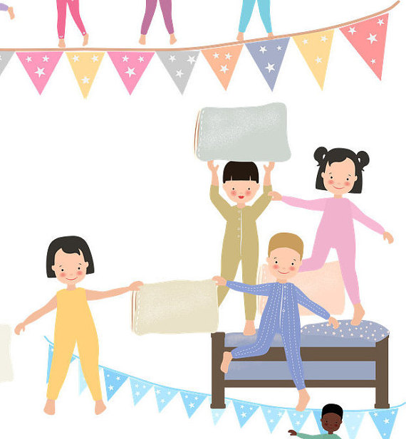 Pyjama Party   Sleepover  Pillow Fight Clipart    Spend 20 Dollers Use