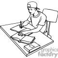 Student Studying Clipart Black And White   Clipart Panda   Free