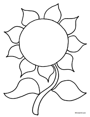 Sunflower Coloring Page  Printable Pages From Kinderart And