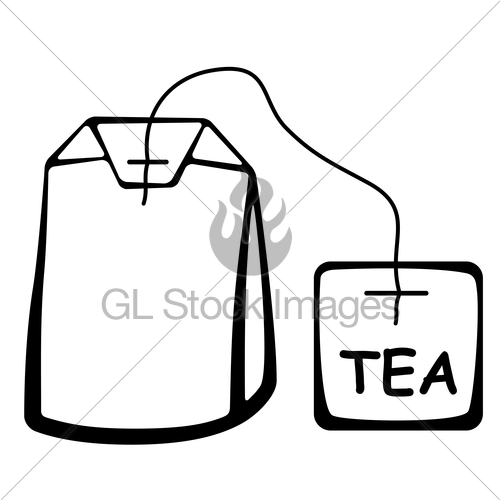 Tea Bag Black Pictogram   Gl Stock Images