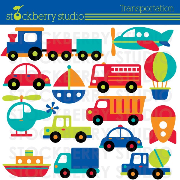 Transportation Clipart Plane Train And By Stockberrystudio