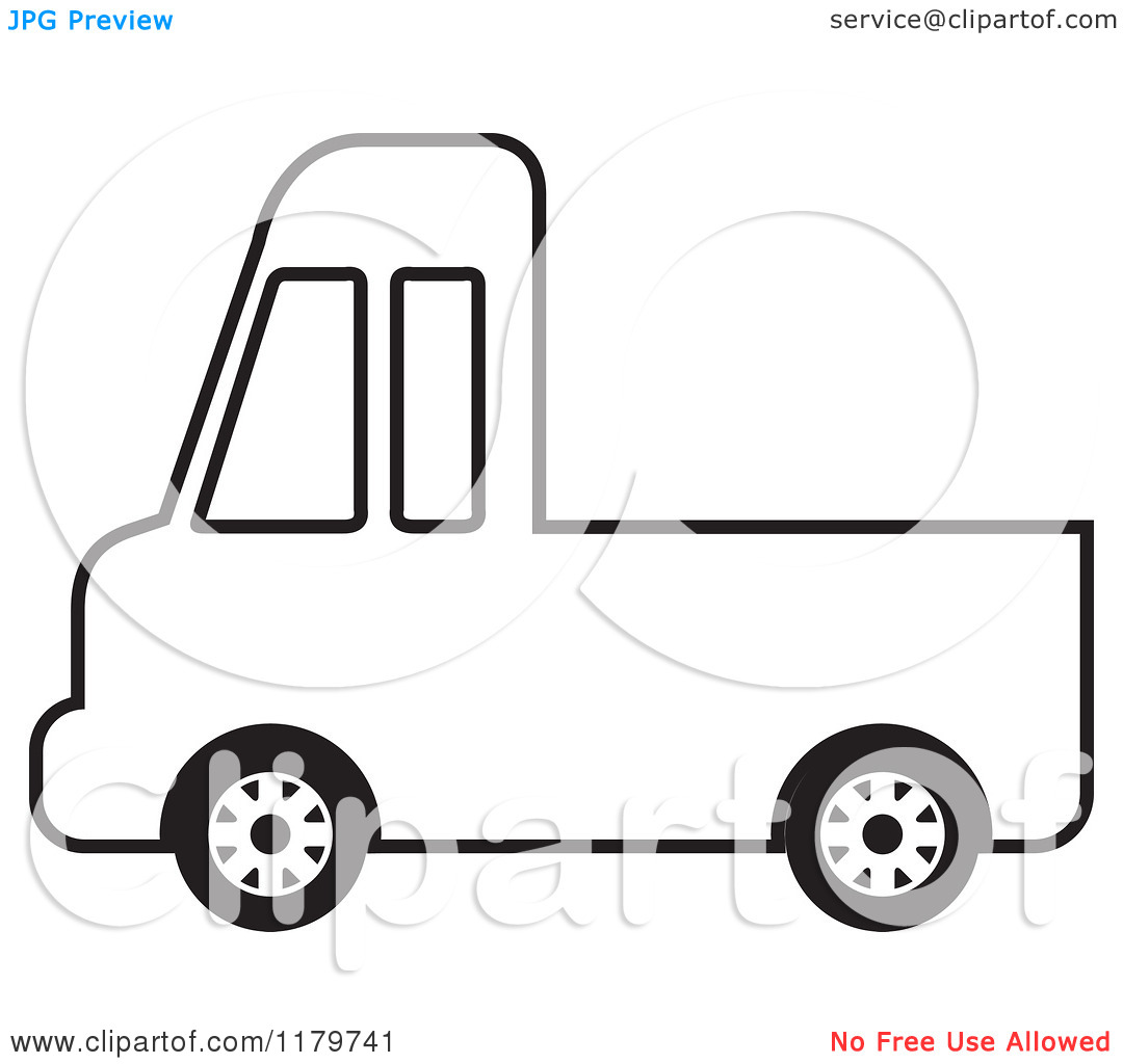 Truck Clipart Outline Clipart Of A Black And White Delivery Truck