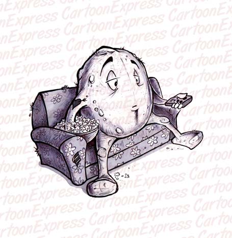 Vector Of Couch Potato Saying Cartoon Black And White Cartoon