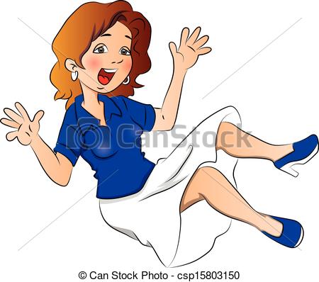 Vector   Vector Of Falling Woman    Stock Illustration Royalty Free