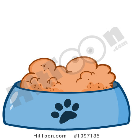 Www Hittoon Com Clipart 1097135 Wet Dog Food In A Blue Food Bowl Dish