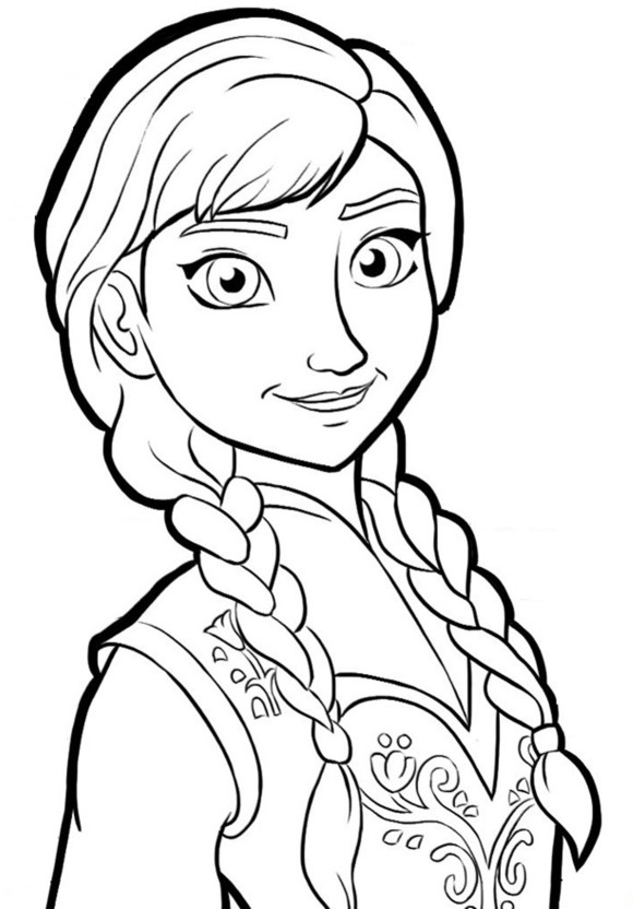 Anna Portrait Frozen Coloring Page