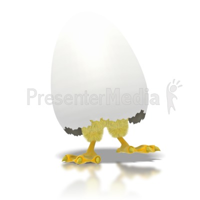 Baby Chicken Or Chick Hatching From Egg Presentation Clipart