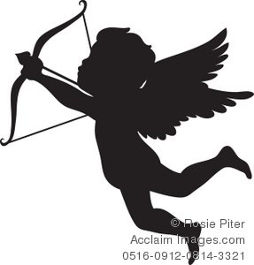 Black Silhouette Of Cupid Clipart   Black Silhouette Of Cupid Stock