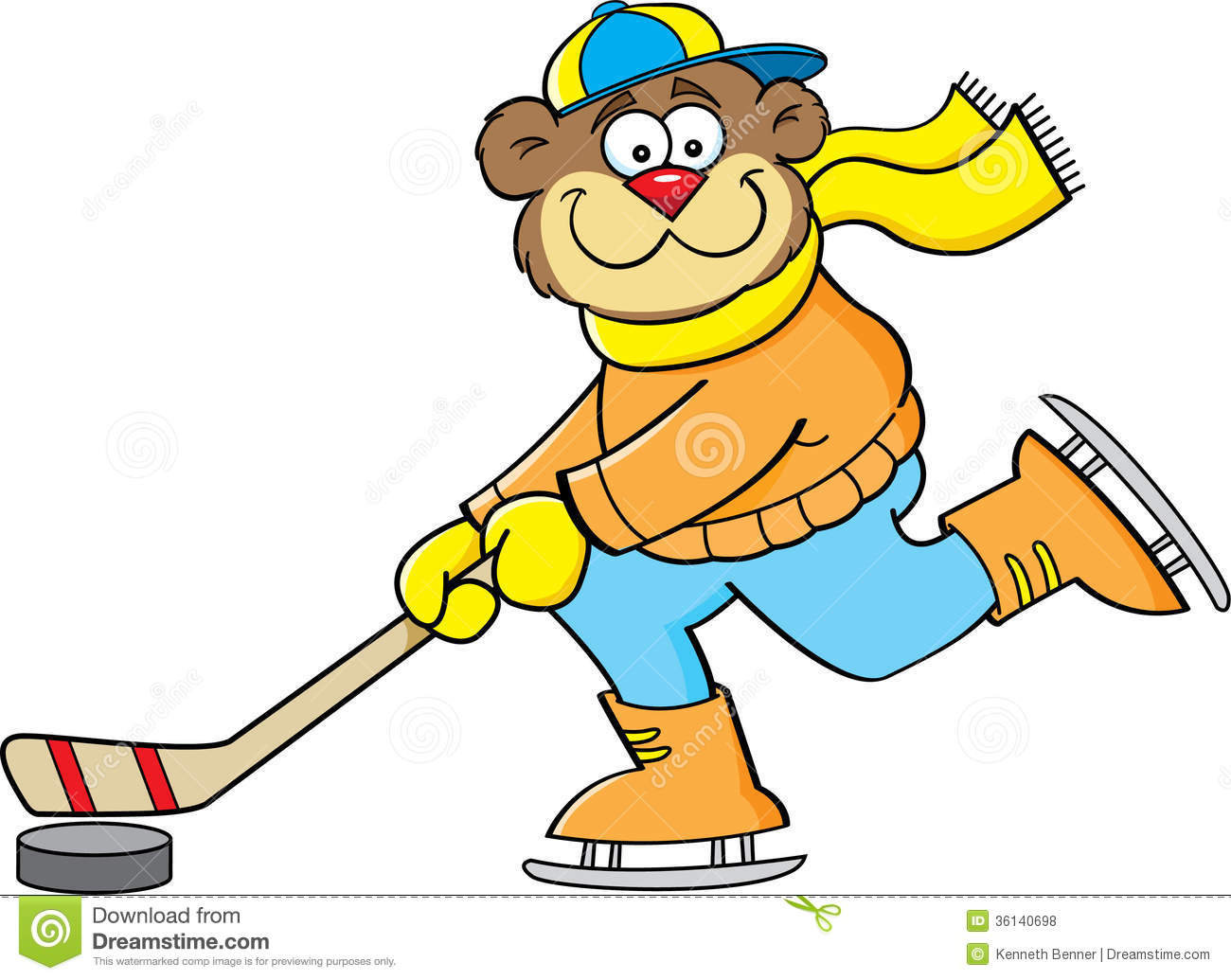 Cartoon Bear Playing Hockey  Royalty Free Stock Photos   Image    