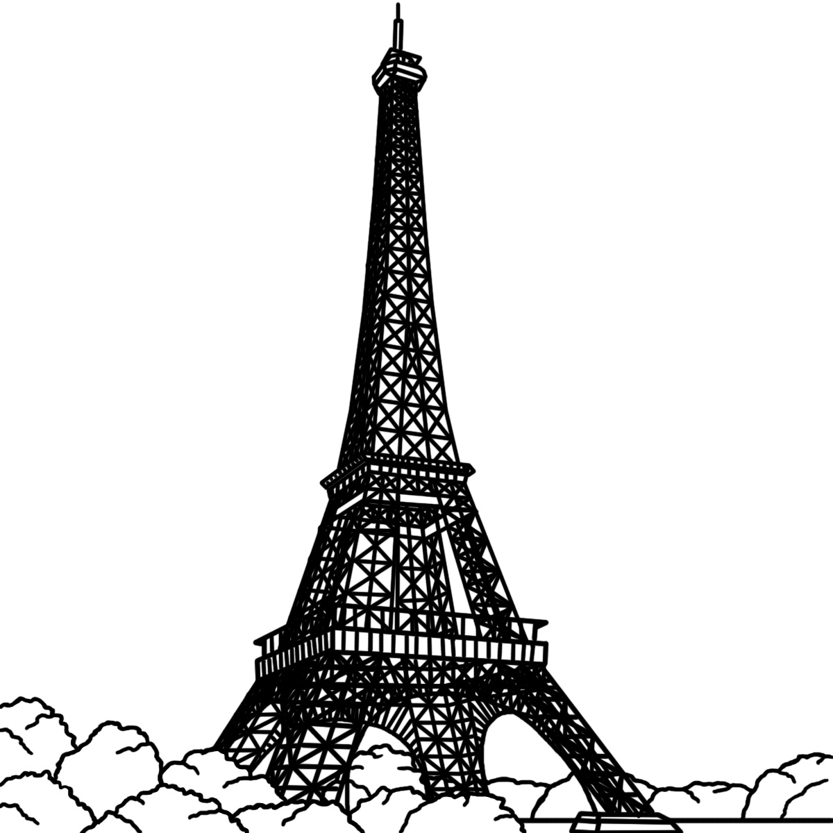 Clip Art  Eiffel Tower B W   Clipart Panda   Free Clipart Images