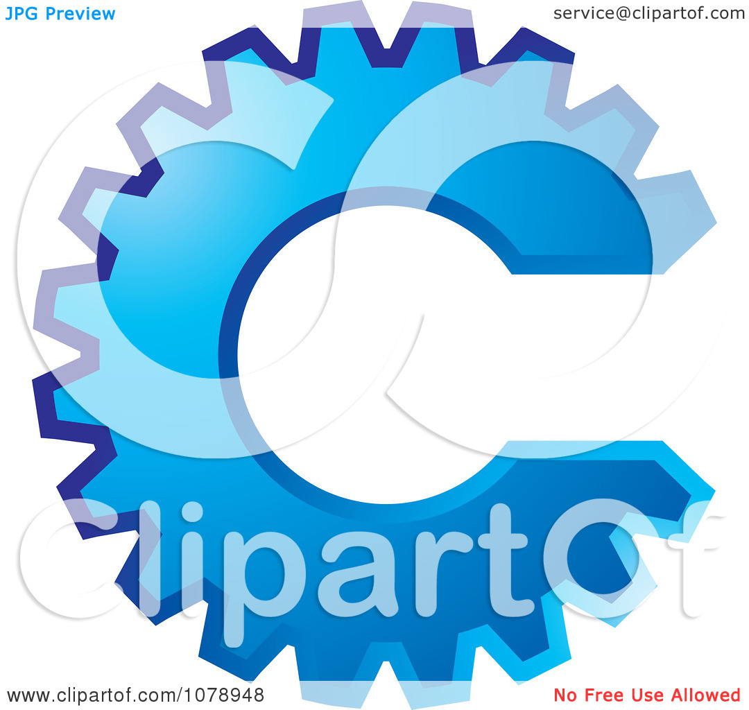 Clipart Blue Gear Cog In The Shape Of The Letter C   Royalty Free    
