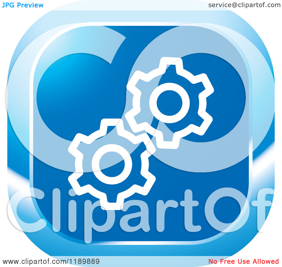 Clipart Of A Blue Gear Settings Icon   Royalty Free Vector    