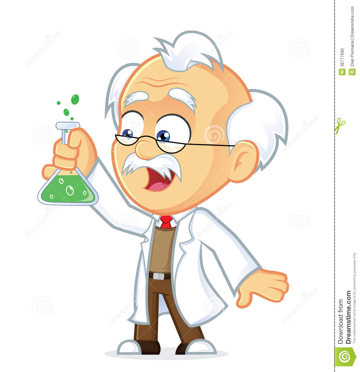 Clipart Picture Of A Professor Cartoon Character With Lab Glass