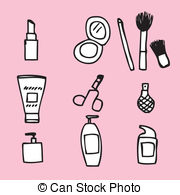 Cosmetics Icon   Illustration Of Cute Hand Drawn Cosmetics