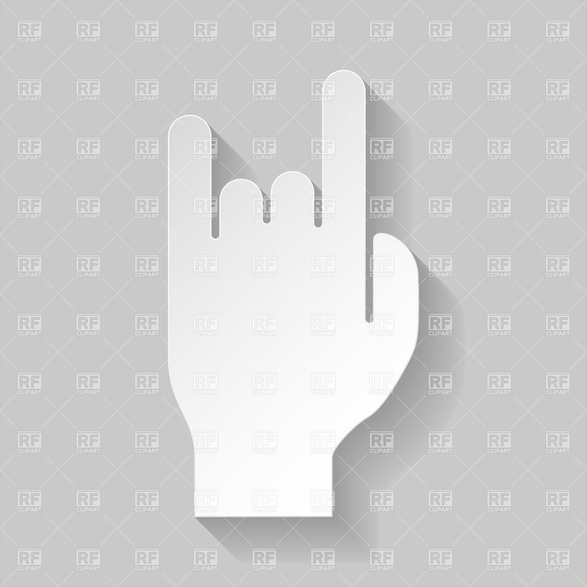 Devil Horn Gesture In Paper Style 33361 Objects Download Royalty    