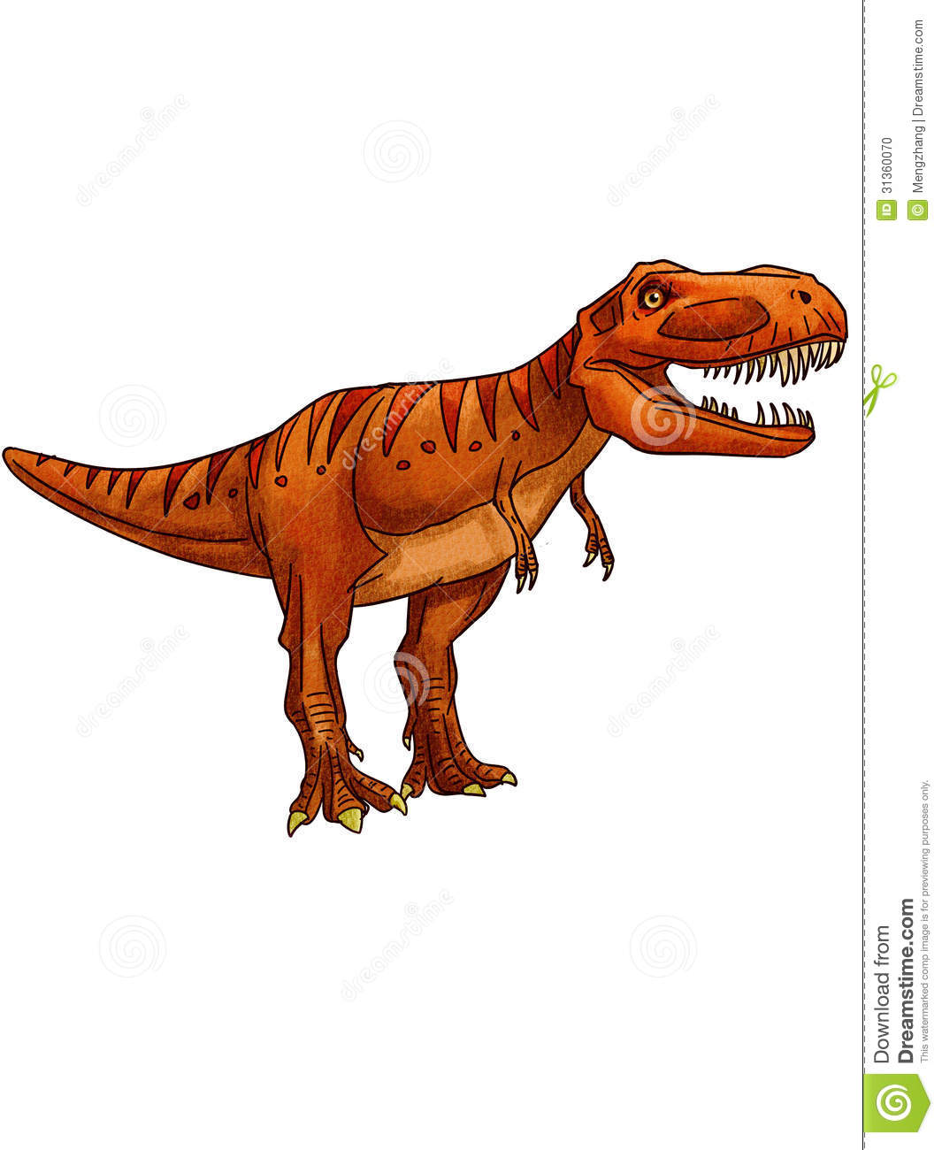 Dinosaur Tyrannosaurus It Has A Big Head And Sharp Teeth And Strong