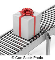 Gift On The Line Isolated On A White Background 3d Render