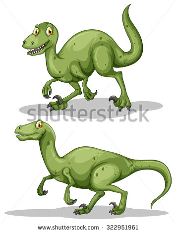 Green Dinosaur With Sharp Teeth Illustration   Stock Vector