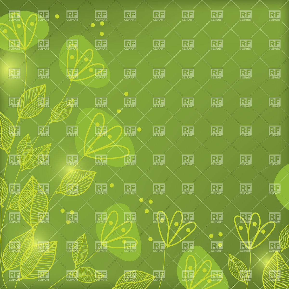 Green Floral Background Download Royalty Free Vector Clipart  Eps