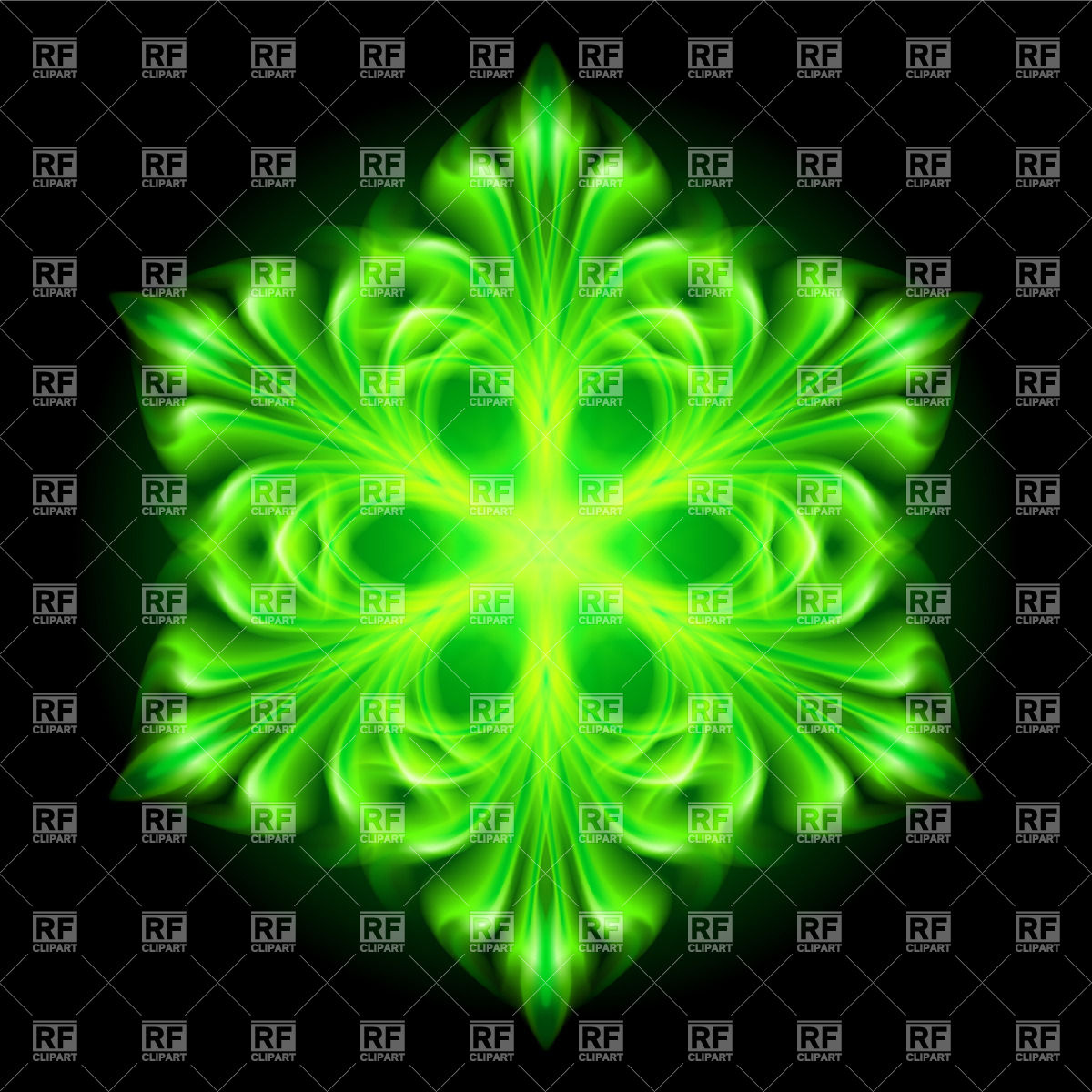 Green Snowflake On Black Background Design Elements Download Royalty