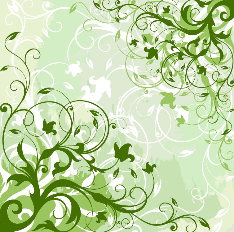 Name  Green Floral Background Vector Graphic