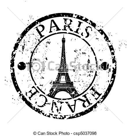 Paris Passport Stamp   Vector   Paris   Stock Illustration Royalty