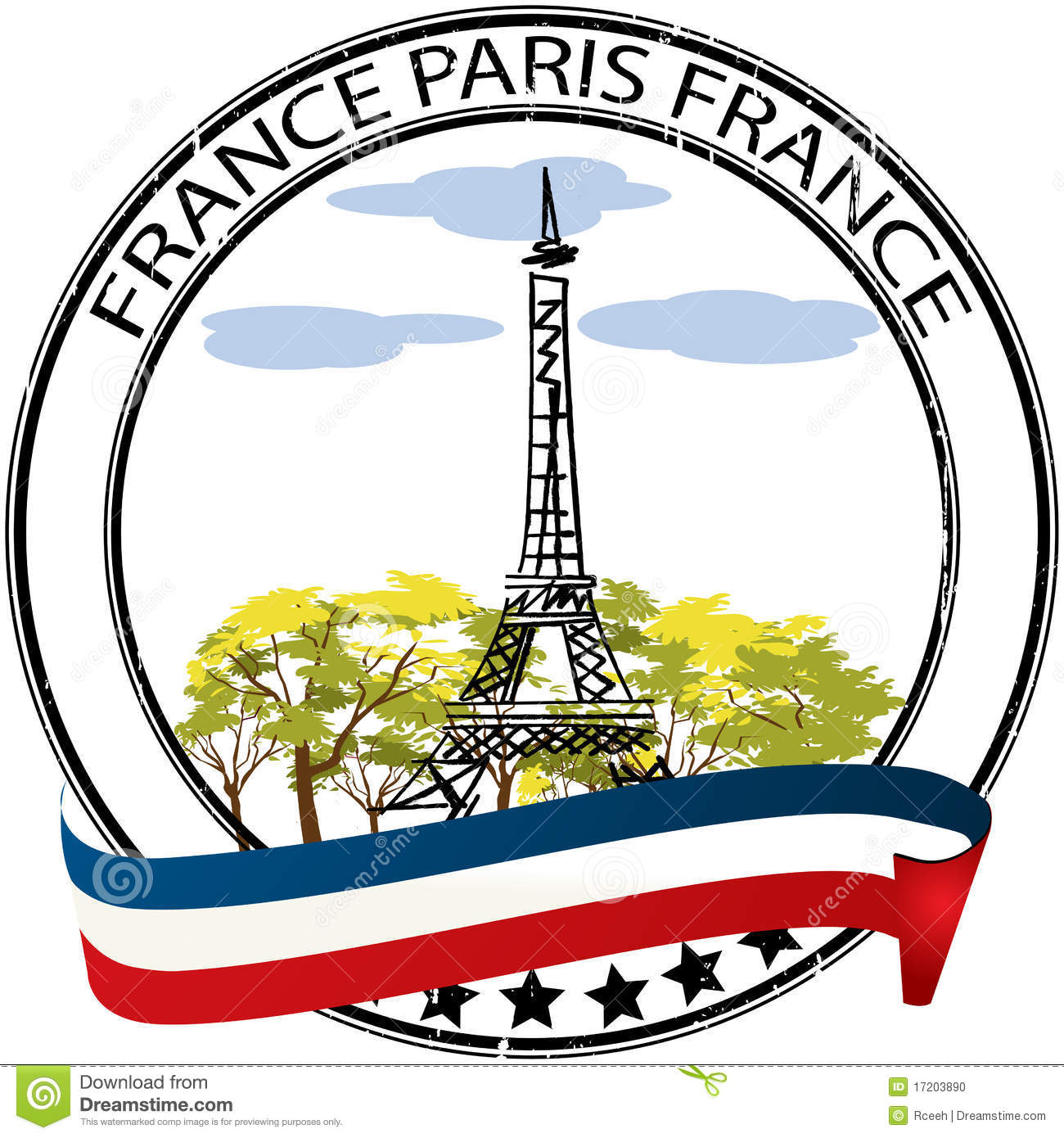 Paris Stamp Stock Photo   Image  17203890