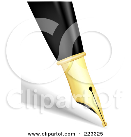 Royalty Free  Rf  Clipart Illustration Of A 3d Golden Calligraphy Pen