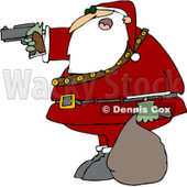 Royalty Free Vector Clip Art Illustration Of A Black And White Santa