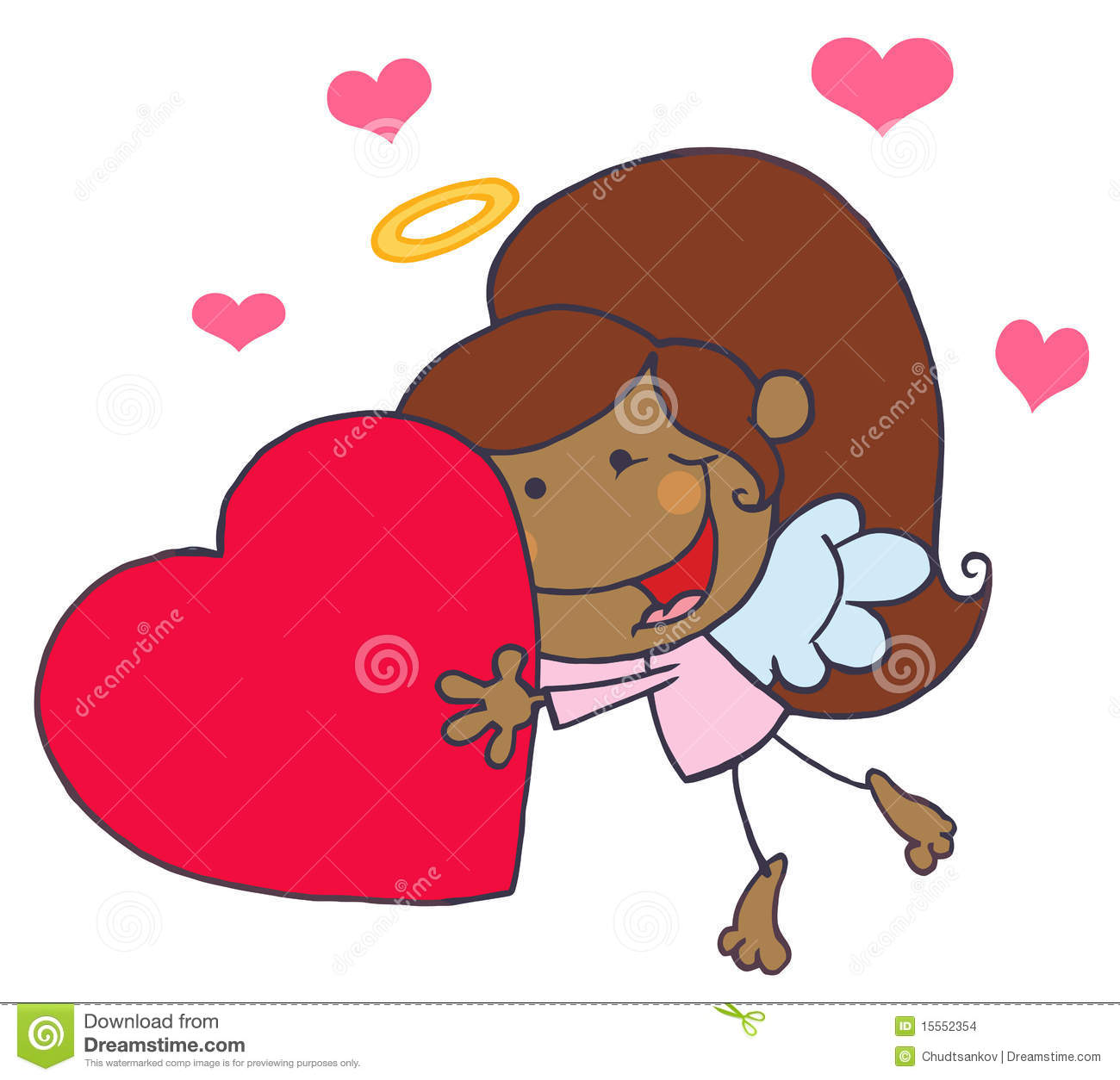    Similar Stock Images Of   Black Female Stick Cupid Holding A Heart