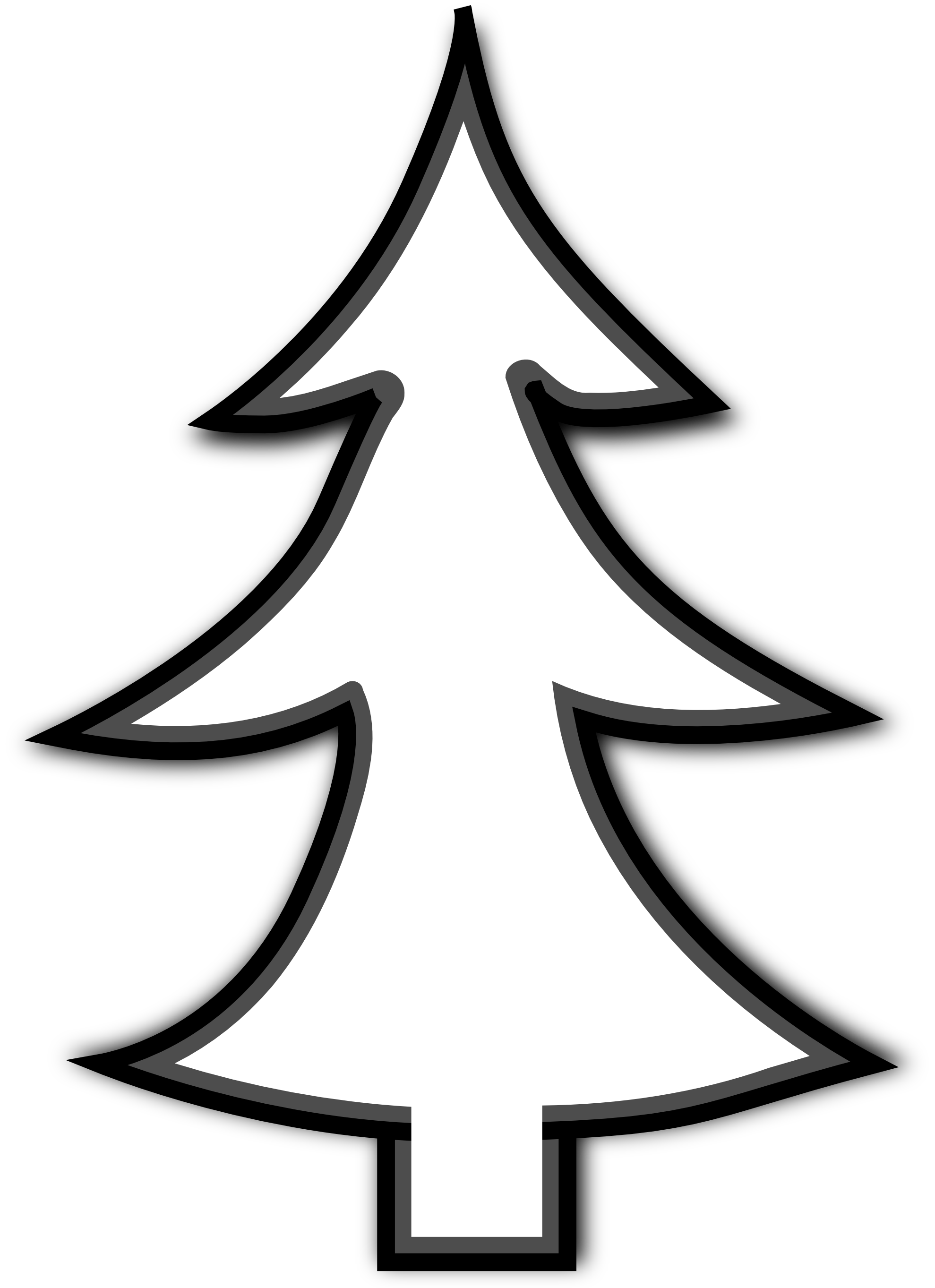 Simple Black And White Tree Drawing Christmas Tree Black And White