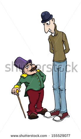Tall And Short Man Cartoon Characters Vector Illustration   Stock