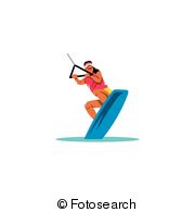 Wakeboarding Sign  Vector Illustration