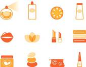 Wellness Spa And Cosmetic Icons Set   Orange