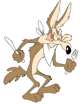 Wile Coyote With Knife   Fork
