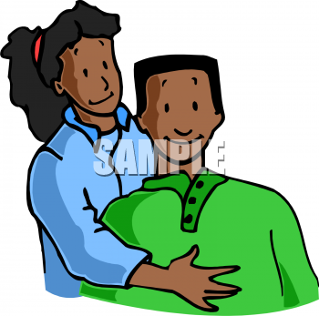 African American Couple Hugging