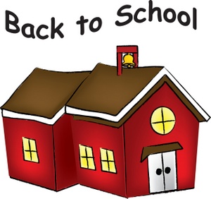 Back To School Clipart Image   Little Red Schoolhouse With Text Back