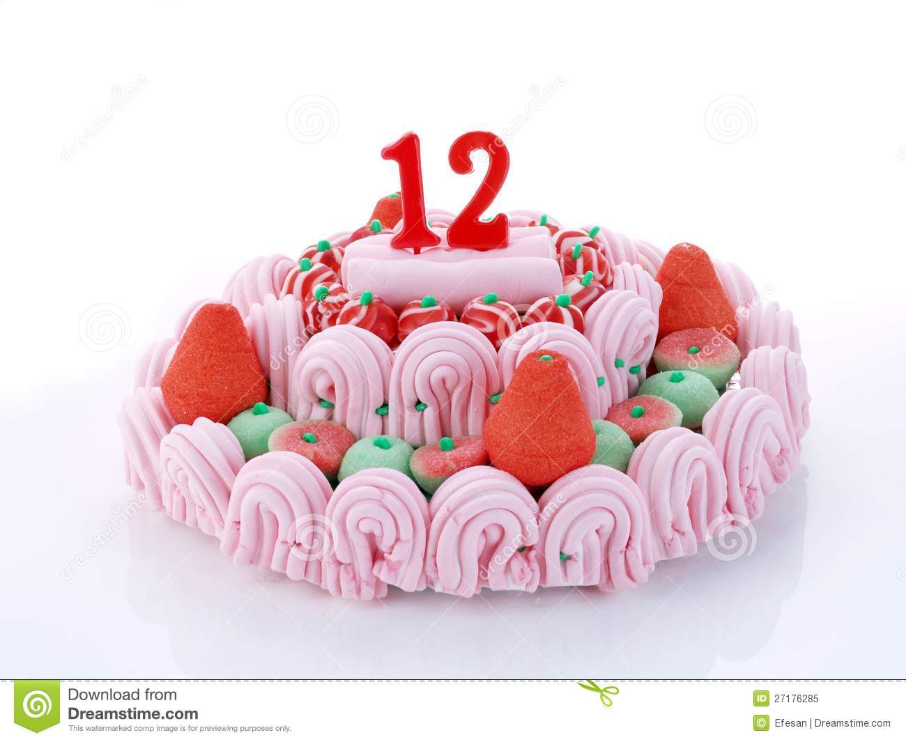 Birthday Cake Showing Nr  12 Royalty Free Stock Photo   Image    