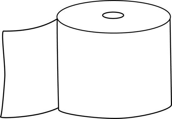Black And White Toilet Paper Clip Art Image   Black And White Outline