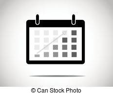 Black Calendar With Everyday Blocks Colored To Show Progress Vector