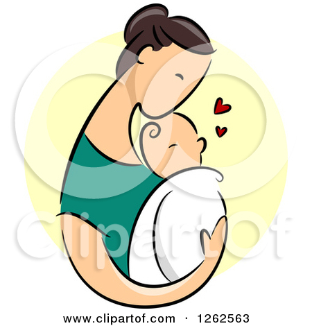 Brunette Caucasian Mother Holding Her Baby Over A Yellow Circle By Bnp    