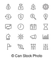 Business Thin Icons   Simple Vector Icons Clear And Sharp