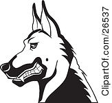 Clipart Illustration Of A German Shepherd Guard Dog Growling In