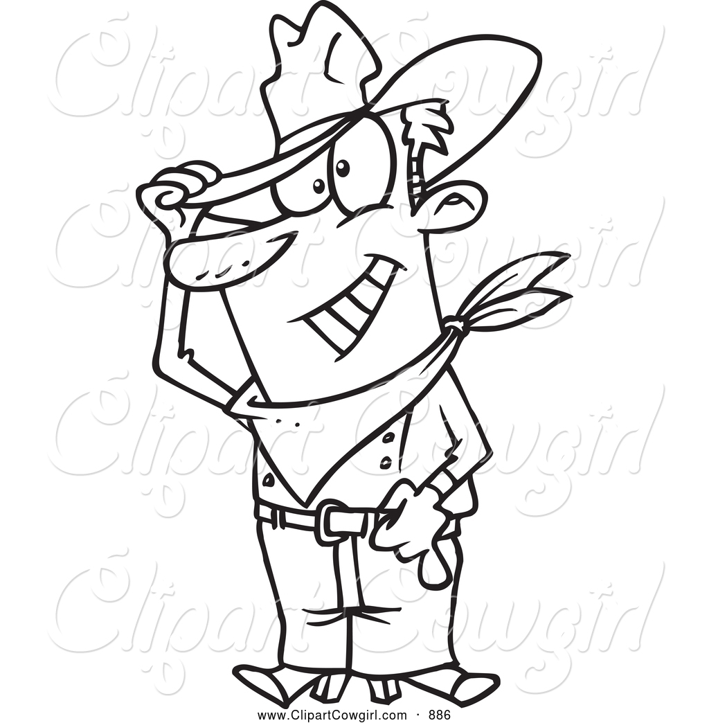 Cowboy Clipart Black And White Clipart Of A Black And White