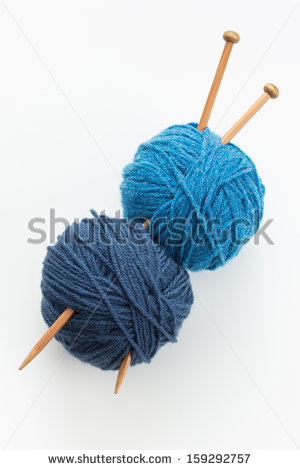 Crossed Knitting Needles Clip Art Knitting Yarn Balls In Blue